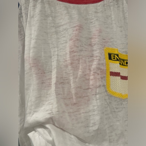 Semi-sheer white ringer-style England t-shirt - Picture 4 of 5